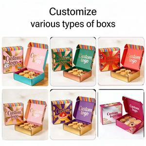 Boîte à biscuits avec poignée, design facile à transporter, emballage <span class=keywords><strong>de</strong></span> livraison personnalisé avec logo, boîte d'emballage pour pâtisserie, boîte à desserts - Product Image 6