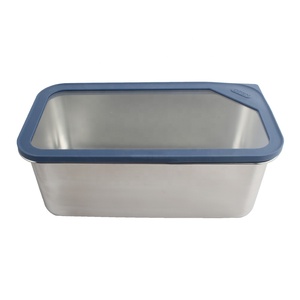 Contenedor Rectangular de Acero Inoxidable para Almacenamiento de Alimentos, Tamaño M, Tapa Hermética de Plástico, de Una Sola Capa, Apilable, Lonchera - Product Image 1