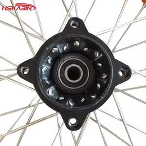 Jantes en alliage d'aluminium jaunes de 14 pouces avant et arrière avec pneus à 36 trous pour motos tout-terrain, accessoires de moyeu à tambour, indice de charge 55 - Product Image 3