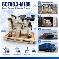 Moteur diesel marin SCDC DCEC Cum 6C 6CT 6CTA8.3-M de 188 ch 2328 tr/min avec régulateur mécanique pour bateau de pêche certifié CCS IMO