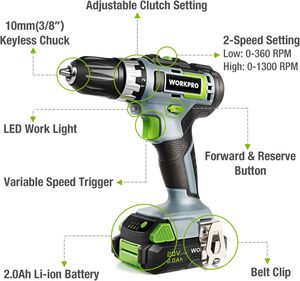 Nouvelle série d'outils électriques AKX, tournevis sans fil 18 V/20 V, <span class=keywords><strong>perceuse</strong></span> sans fil avec 16 accessoires - Product Image 6