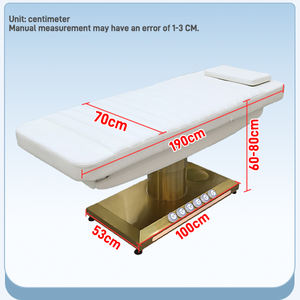XFMC Acier Inoxydable Base Or Portable Lash Spa <span class=keywords><strong>Table</strong></span> De Massage Électrique Spa Professionnel Lit Cosmétique avec Fond LED Lumières - Product Image 4