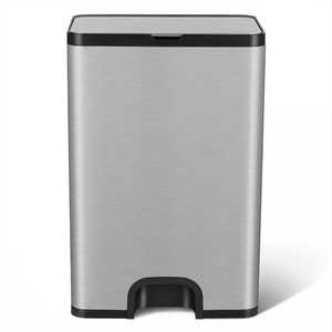 Cubo <span class=keywords><strong>de</strong></span> <span class=keywords><strong>Basura</strong></span> Inteligente <span class=keywords><strong>de</strong></span> Acero Inoxidable <span class=keywords><strong>de</strong></span> 50L, con Apertura Superior, Manos Libres, para Cocina y Hogar, en Oferta - Product Image 2