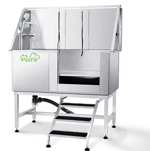 Bañeras Grandes de Acero Inoxidable PetFit de 50 Pulgadas para Salón de Aseo de Mascotas Bañera para Aseo de Perros con Puerta y <span class=keywords><strong>Escaleras</strong></span> a la Derecha o Izquierda - Product Image 2