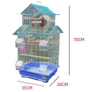 Toptan yeni Model ucuz 3 bölmeler kanarya papağan kafes tel Metal ispinoz kuş üreme kafesleri depolama Pet ev - Product Image 2