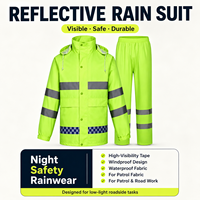Ensemble de pluie haute visibilité durable et sûr avec veste et pantalon réfléchissants pour agents de circulation, agents de sécurité, travaux routiers et agents d'assainissement