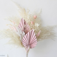 Bouquet de fleurs séchées personnalisé de style Ins, hibiscus rose mélangé, arrangement floral préservé éclairé par LED pour la décoration de la maison