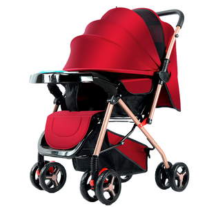 Оптовая продажа, роскошная льняная детская коляска с регулируемым углом складная и легкая с лотком для закусок, двустороннее использование - Product Image 1
