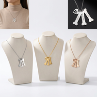 Yiwu Aceon Velle En Acier Inoxydable Multi Dangle Charme Pour La Gravure Personnalisé Mini Pendentif Tri Os Coeur Patte Collier