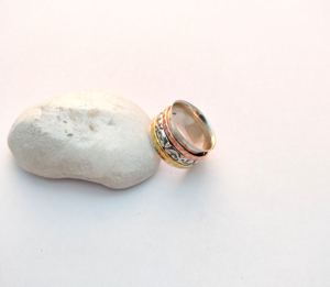 Bagues tournantes anti-anxiété en argent 925, bijoux faits à la main en argent sterling 925 pour femmes, bagues de promesse - Product Image 2