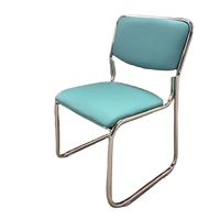 Chaise de visiteur à dossier bas en chrome vert gris, mobilier de bureau moderne pour salle de réunion, bureau à domicile