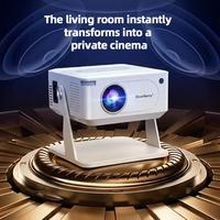Projecteur intelligent Android 11 HT29 2K, 1 Go + 8 Go, LCD, 120 lumens, projection 10 m, support réglable, portable pour utilisation en conférence
