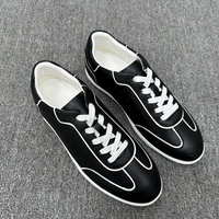 Sneakers décontractées pour hommes en daim et cuir patchwork rétro à lacets