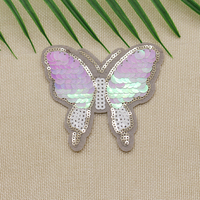 Décoratif mignon de haute qualité paillettes papillon libellule fer sur des patchs pour vêtements