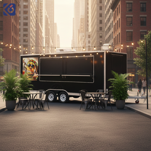 CAMPTRL Remorque alimentaire mobile entièrement équipée, cuisine conteneurisée commerciale, camion de restauration rapide de rue, remorque de concession de pizzas - Product Image 1