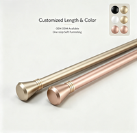Tringle à rideau en alliage d'aluminium, tringle à rideau romaine décorative de luxe, couleur et longueur personnalisées pour la maison, l'hôtel, le bureau, ameublement doux