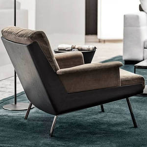 Sillón Nórdico <span class=keywords><strong>de</strong></span> Diseño, Sofá Ejecutivo con Relleno <span class=keywords><strong>de</strong></span> Plumón <span class=keywords><strong>de</strong></span> Ganso y Cuero <span class=keywords><strong>de</strong></span> Microfibra para Oficina, Hotel, Villa o Proyectos <span class=keywords><strong>de</strong></span> Lujo - Product Image 3