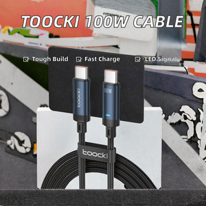 Câble de <span class=keywords><strong>charge</strong></span> LED super rapide 100W 1M, câble tressé en nylon, <span class=keywords><strong>charge</strong></span> rapide <span class=keywords><strong>multi</strong></span>-<span class=keywords><strong>USB</strong></span> 6A, téléphone portable - Product Image 2