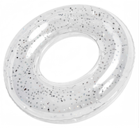 Bouée de bain gonflable transparente à paillettes, flotteur rond pour piscine, pour fête à la plage, tube de natation unisexe en PVC