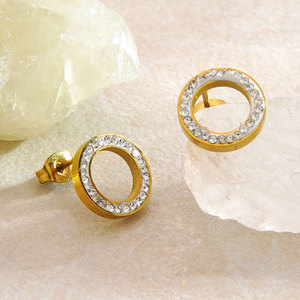 Vintage Waterproof Tarnish Free 316l Stainless Steel Brand Wholesale Custom 18k Gold Plated Zircon Fine Jewelry <b>Set</b> for Women - Product Image 4