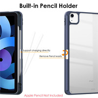 Couverture arrière tripliable en cuir PU pour iPad Mini 6 2021, avec porte-crayon, transparente, pour iPad Mini 8.3 pouces