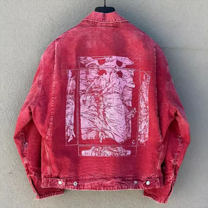 Fournisseurs OEM de vestes <span class=keywords><strong>en</strong></span> <span class=keywords><strong>jean</strong></span> gaufrées surdimensionnées <span class=keywords><strong>en</strong></span> gros, fabricant de vestes <span class=keywords><strong>en</strong></span> <span class=keywords><strong>jean</strong></span> pour hommes de haute qualité, vêtements pour hommes - Product Image 3