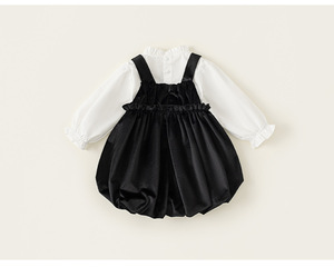 Traje de primavera y otoño para niñas, Vestido de manga larga, falda con lazo para niños, 2 piezas, ropa de moda para bebés y niños - Product Image 6