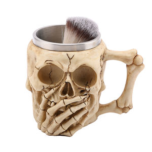 <span class=keywords><strong>Barber</strong></span> <span class=keywords><strong>Shop</strong></span> Tool <span class=keywords><strong>Skull</strong></span> Storage Cup Hombres Afeitado facial Barbero Peinado Barba Brocha de afeitar Armor Bowl Set - Product Image 1