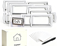 Porte-étiquettes à clipser autocollants en métal pour cartes, porte-étiquettes horizontaux en métal pour tiroirs de bureau et étagères