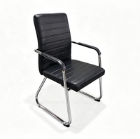 Chaises de salle d'attente en cuir noir pour bureau, vente en gros de mobilier de bureau