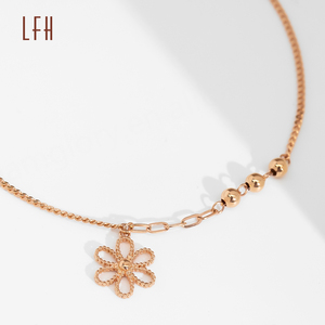 เครื่องประดับแสนสวย Au750ดีไซน์เรียบง่ายสร้อยข้อมือทองคำบริสุทธิ์18K สร้อยข้อมือประดับดอกไม้18K สีทองแท้เครื่องประดับทอง18K กำไลทอง18K - Product Image 6