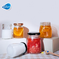 Haute Qualité 100ml Clair Lait Yaourt Pot Bouteilles Verre Pudding Pot Avec Couvercle En Métal