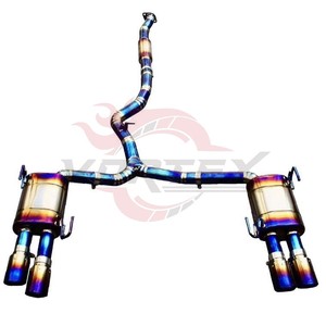 ท่อไอเสีย Vortex Titanium สำหรับ Subaru WRX VA 2.0T ปี 2015-2021 แบบ Catback พร้อมปลายท่อแบบ Quad สีฟ้า - Product Image 1