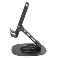 Soporte de Teléfono Ajustable en Altura de Aleación de Aluminio, Base Estable con Rotación de 360° para Escritorio y Oficina, para Teléfonos Móviles y Tabletas
