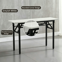 Table pliante moderne à double niveau pour l'extérieur, l'apprentissage et les devoirs, avec pieds métalliques réglables et conception à double ressort