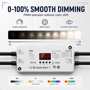 Controlador de Iluminación LED para Exteriores, Impermeable, Multiprotocolo <span class=keywords><strong>DMX</strong></span> DALI NFC, 4 Canales, Atenuador PWM RGBW 6A, Kit de Luces para Jardín y Festividades - Product Image 4
