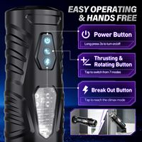 LCD-Display Stroker Pocket Pussy Masturbator mit APP-Steuerung, Freihändiger Stoß- und Rotationsautomatik-Masturbator für Männer