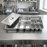 Plat GN en acier inoxydable 26,5*16,2*20mm, type US, pour légumes, stockage alimentaire, usage domestique/hôtelier