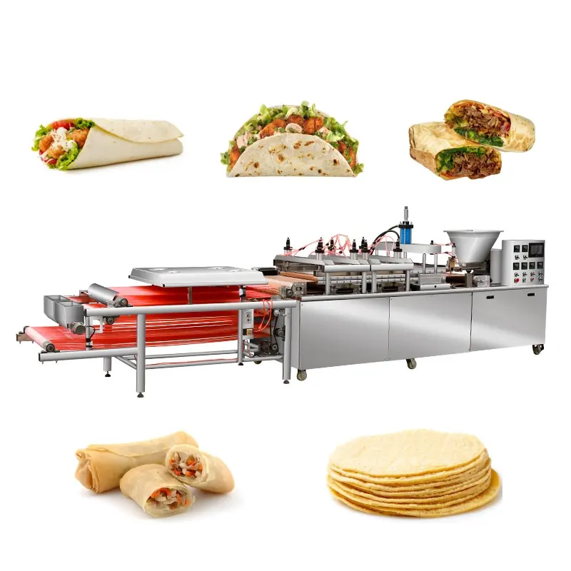 Flower Lavash Tortilla Make Bake Machine Rectangular Mexico Harina Equipo para hacer panadería a la venta