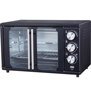 2024 Vente chaude 38L Four <span class=keywords><strong>grille</strong></span>-<span class=keywords><strong>pain</strong></span> électrique à convection avec porte française et double verre 2000W Boîtier en métal Usage domestique - Product Image 1