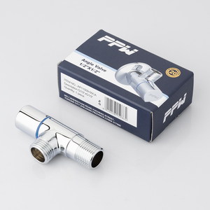 PPW Messing 1/2 Zoll Chrom-Finish Eckventil zur Steuerung von Haushaltstoiletten, Warmwasserbereitern und Warmwasserhähnen – Universelles Dreieck-Stoppventil - Product Image 2