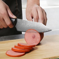 Couteau à steak de cuisine damassé fait à la main manche en ébène de haute qualité produits en gros de la Chine