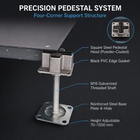 Suelo Técnico Elevado OA500, Disponible en Stock, Envío Rápido 2-3 Semanas, Sistema de Pedestal Ajustable, Gestión de Cables para Oficina SENMAI