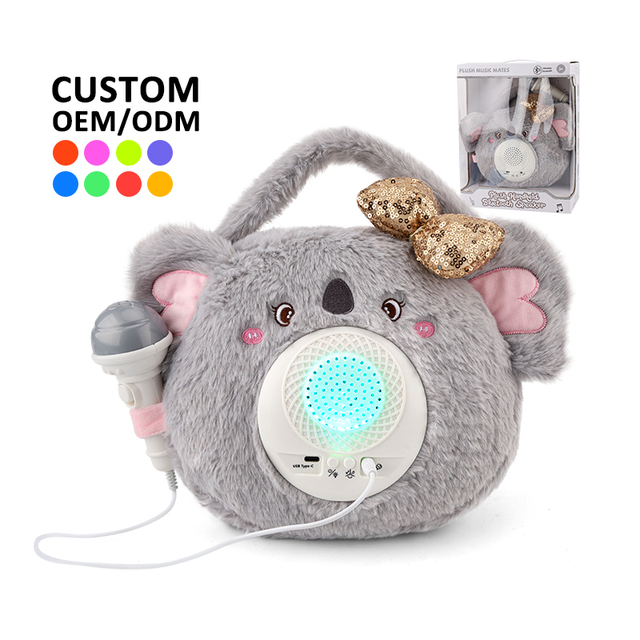 Zhorya Children's Plush Sound Electronic Toy Music Plush Soft Toy Microphone Plush Dolls for Singing