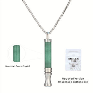Joyería antiestrés para hombre, collar inhalador de aceites esenciales con sabor a frutas, de acero inoxidable, para aliviar la ansiedad, con filtro. - Product Image 6