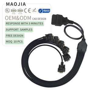 Kabel adaptor wanita OBD2 Male ke 6 Port DB9 profesional otomotif dapat Bus RS232 pemisah seri untuk diagnostik kendaraan - Product Image 1
