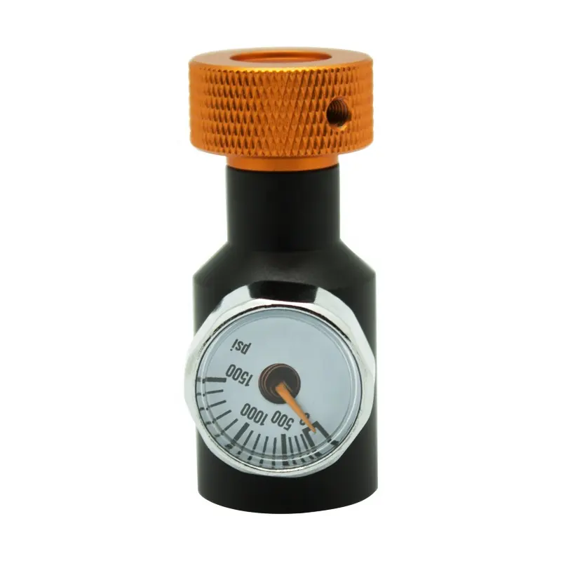 Soda Cilinder Navulling Gas Adapter Met 1500psi 3000Psi Drukmeter Voor Paintball Sport Soda Maker