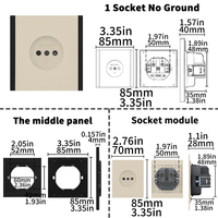 Enchufe de Pared WESA 16A, 1 Tomacorriente, Diseño Moderno y Lujoso, Enchufe Europeo