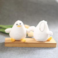 Porte-clés en peluche amusant et mignon en forme de mouette, de canard ou de poulet, jouet en peluche doux, breloque pour clés