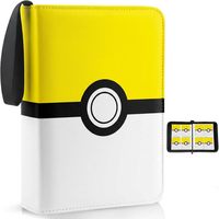 Classeur de cartes à collectionner en liège à 4 pochettes, capacité 400 cartes, avec 50 pochettes amovibles, album de cartes portable à fermeture éclair, protection pour cartes